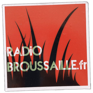 Radio Broussaille wanted sticker spotted in Prague in 2026