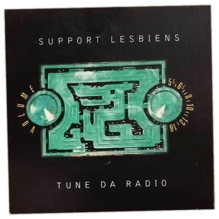 Support Lesbians sticker spotted in Prague in 2026