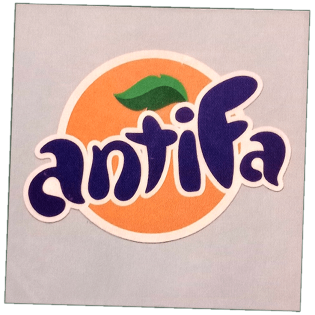 antifa sticker spotted in Prague in 2026