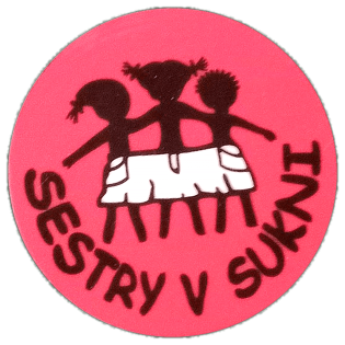 Sestry v sukni sticker spotted in Prague in 2026
