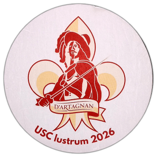 USC lustrum 2026 sticker spotted in Pragu in 2026