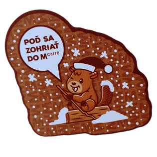 M Caffé sticker spotted in Prešov in 2026