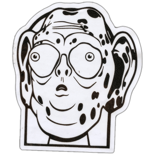 Face sticker spotted in Prague in 2026