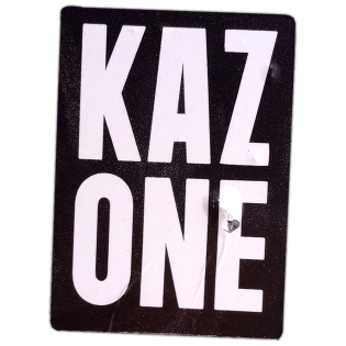 Kazone sticker spotted in Prague in 2026